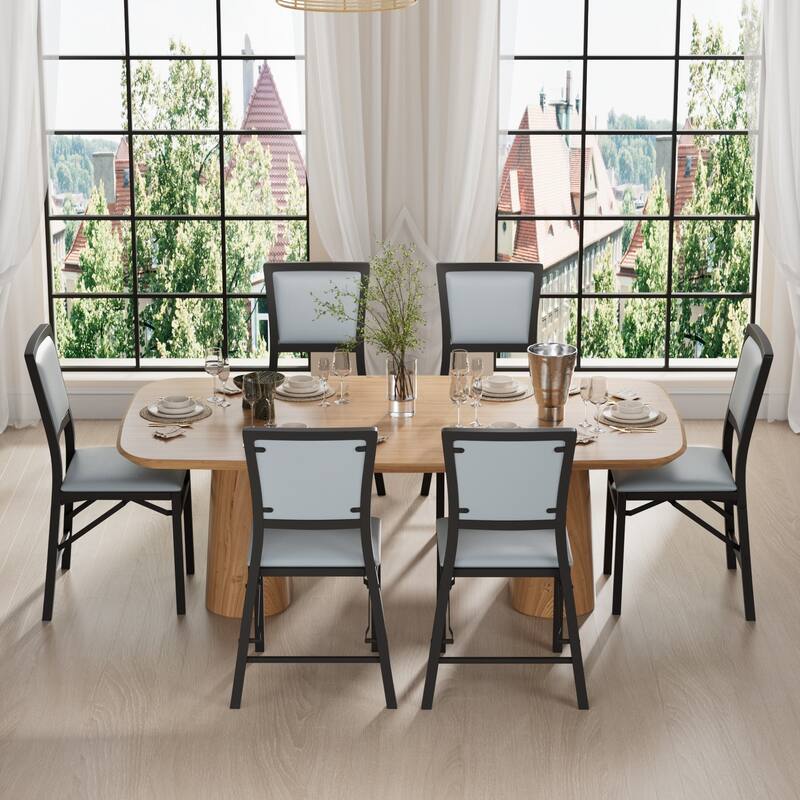 VECELO Folding Dining Chairs Set of 2/4/6 with Cushion Parson Classic Upholstered Folding Chairs Modern 33" Parson Chairs