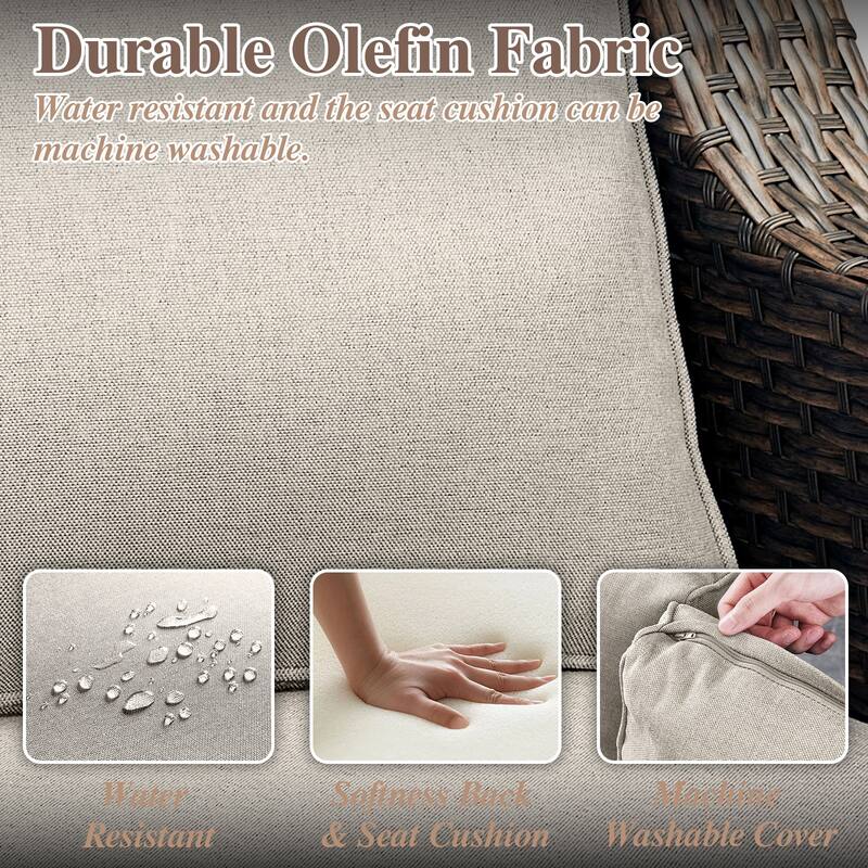Outdoor Patio Sofa & Swive Chail with Ottoman