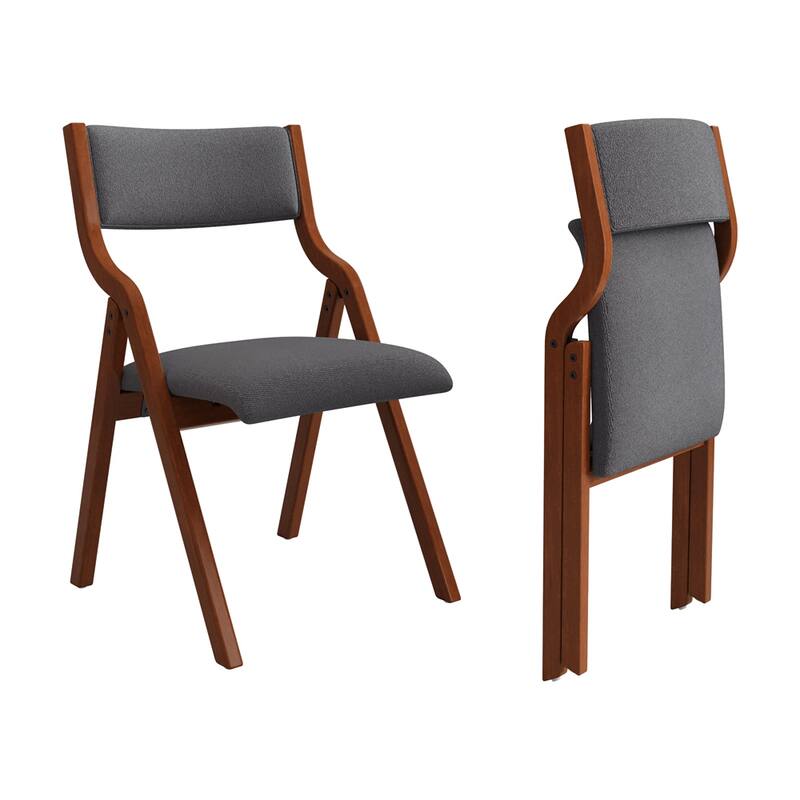 Upholstered Folding Dining Chair, Space Saving,Easy to Carry,2-Pack