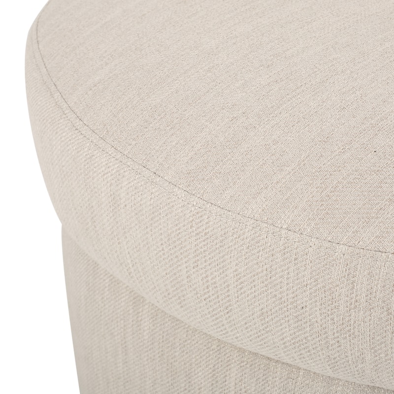 Roomfitters Upholstered Swivel Accent Chair, Cozy Round Armchair with Two Pillows, Beige