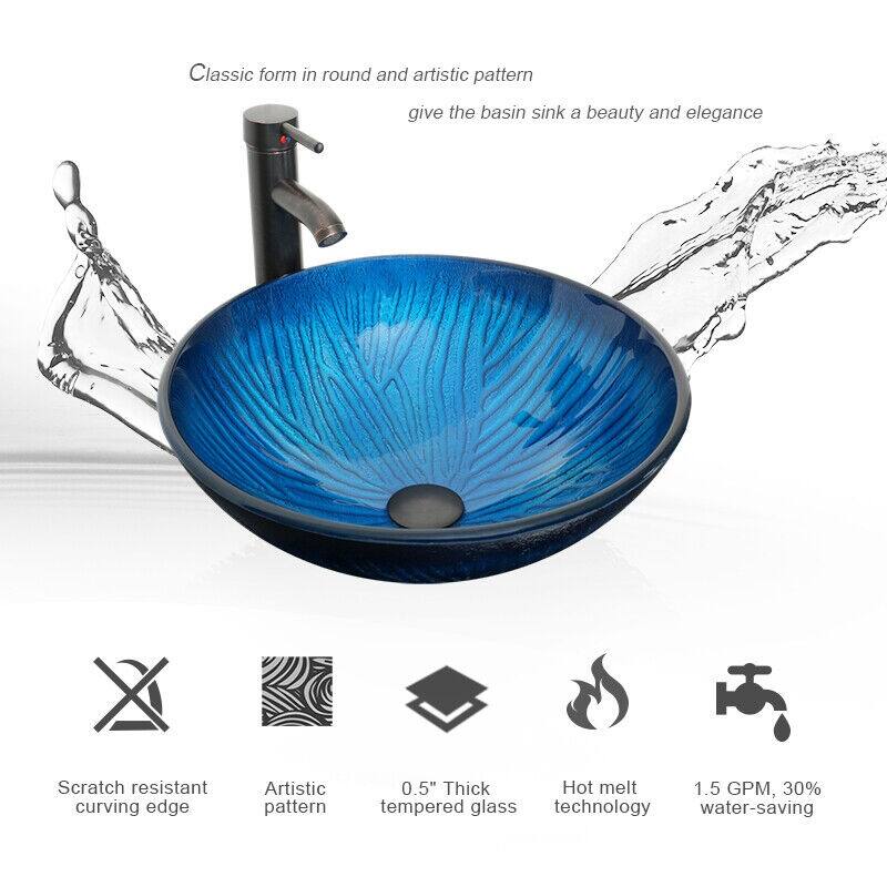 31.5" Bathroom Vanity Cabinet Set Organizer Top Vessel Sink Faucet Drain Hose Combo Free-standing