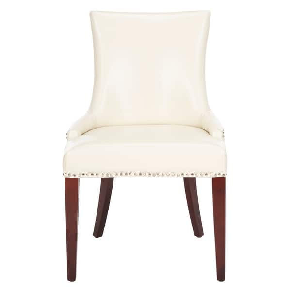 Safavieh Dining Becca Cream Leather Chair 22 X 24 8 Dining Becca Cream Leather Chair