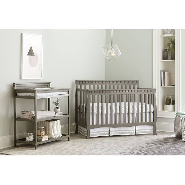 slide 2 of 6, Emery 57" Wide Modern Convertible Crib Slat, Gray
