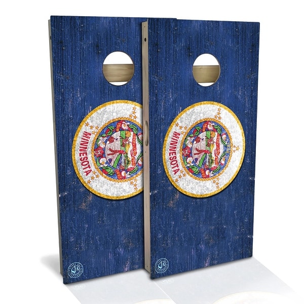 slide 2 of 9, Minnesota Flag Outdoor Cornhole Board Set Backyard 2x4 - NO Accessories