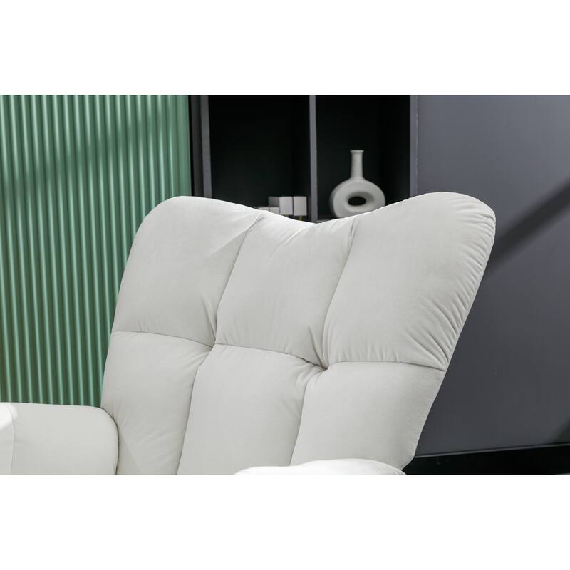 31.5" High Back Buttons Tufted Rocking Chair