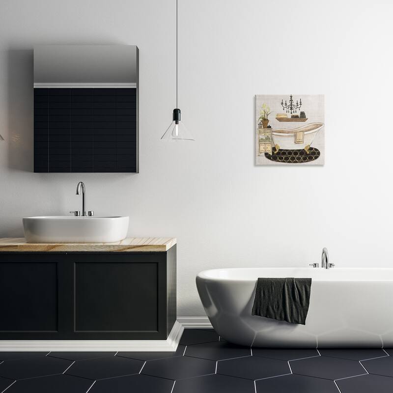 Stupell Serene Vintage Bathtub Canvas Wall Art Design By Janet Tava