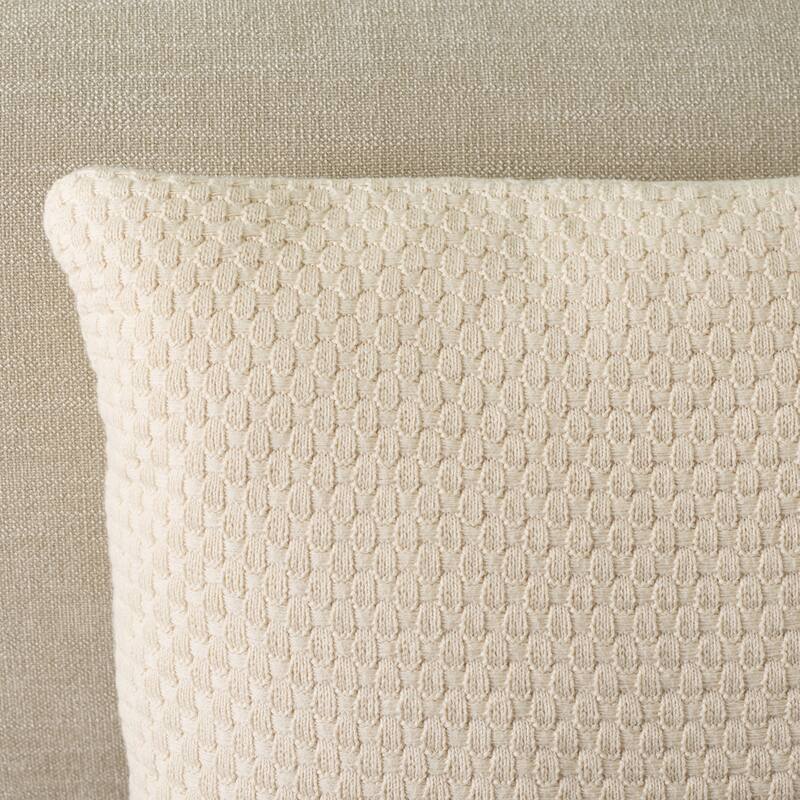 SAFAVIEH Home Jolie 18-inch Square Natural Cotton Decorative Pillow