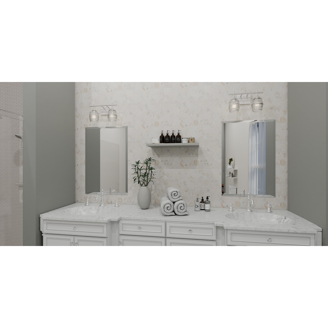 Lucy　0916 Lucy 2-Light Brushed Nickel Bath Light - Overstock - 40956613