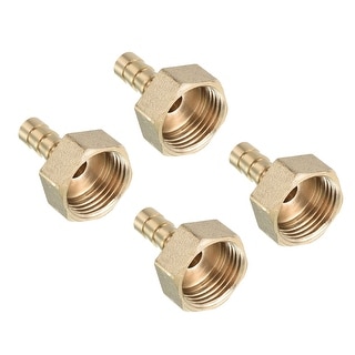 Hose Barb Fitting Straight 8mm Barbed G1/2 Female Thread, 4 Pack Brass ...
