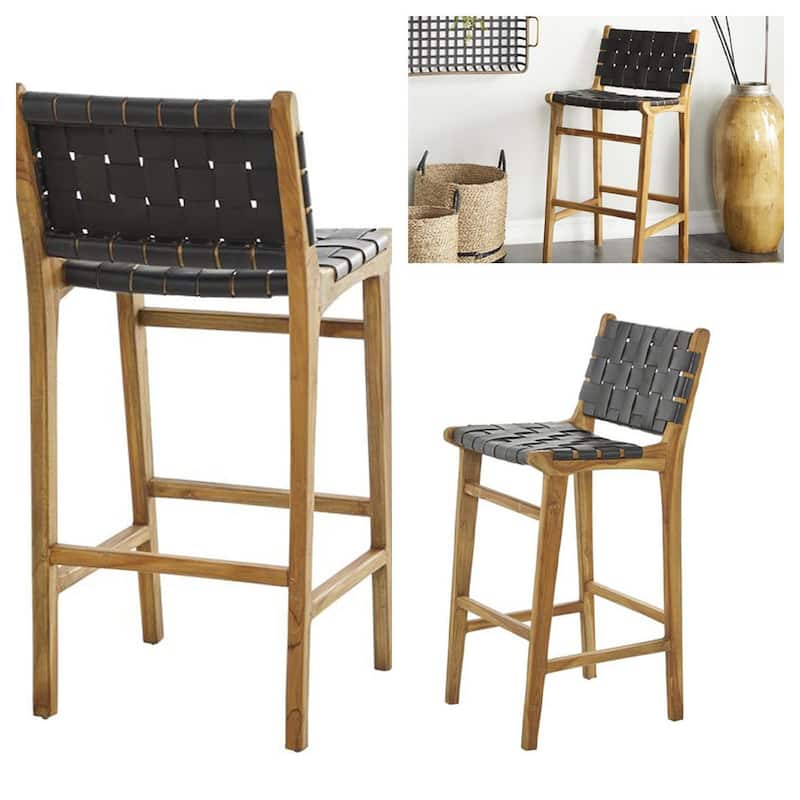 London 29-Inch Handmade Genuine Leather Bar Stool