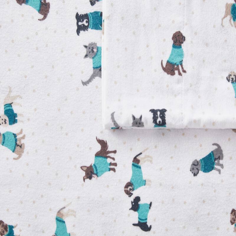 Intelligent Design Cozy Soft Cotton Flannel Printed Sheet Set