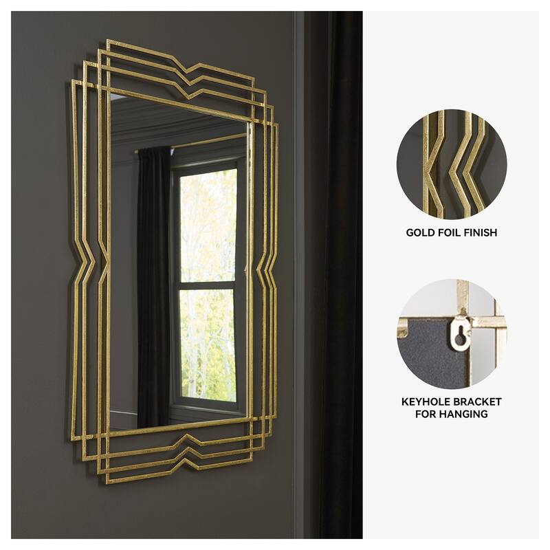 Signature Design by Ashley Claybrook Gold Finish Accent Mirror - 27.5" W x 1.5" D x 39.5" H