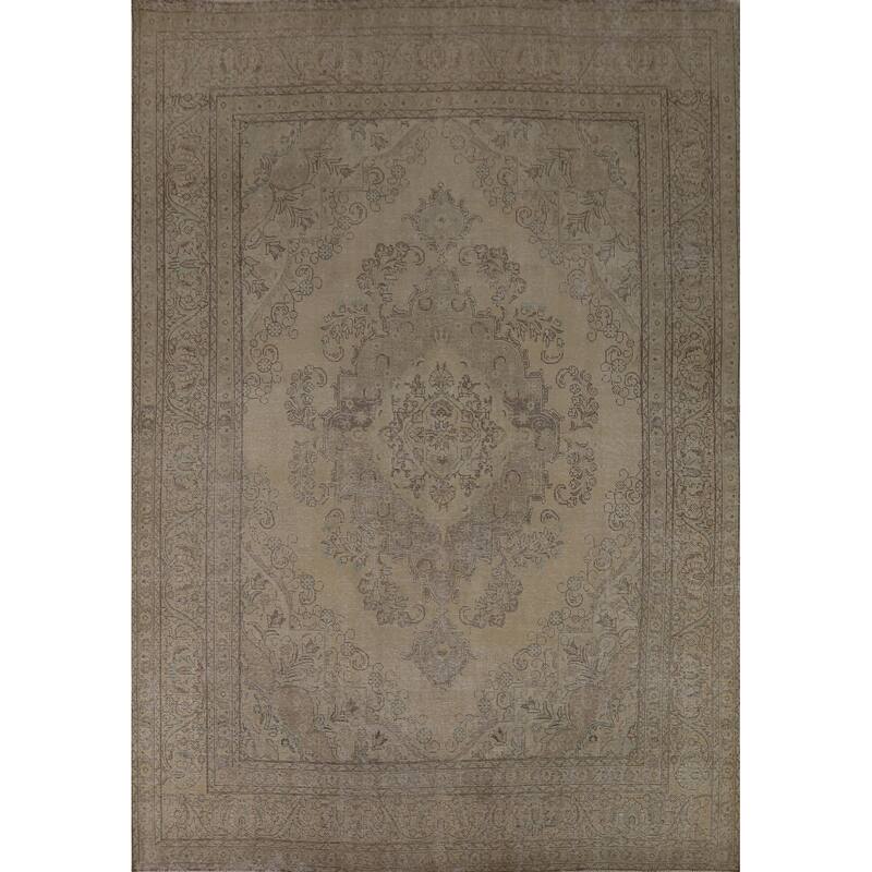 Tabriz Persian Vintage Area Rug Handmade Oriental Wool Carpet - 9'8" x 12'8"