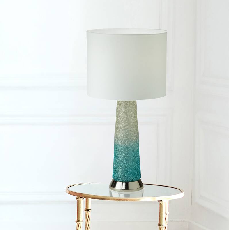 Bliss River of Goods Ombre Pink Glass and Metal 22-Inch Table Lamp