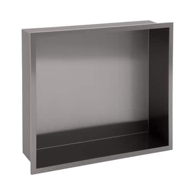 Kichae Shower Niche Stainless Steel 15"x13"x4" Shower Niche Black/Gold