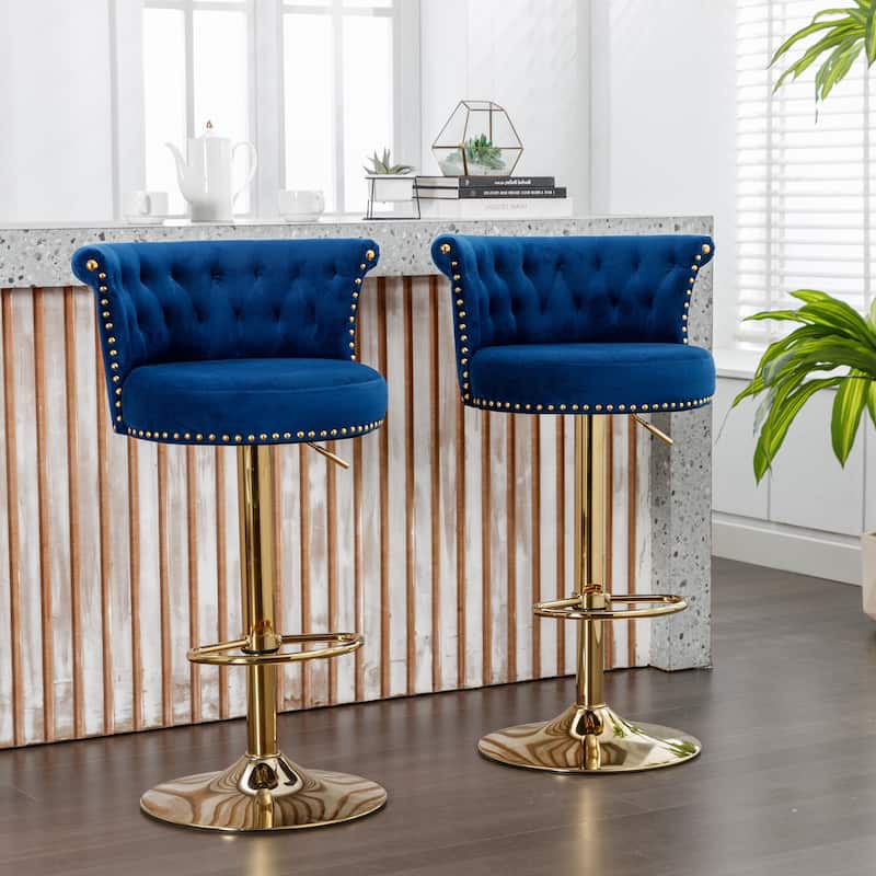 Set of 2 Adjustable Counter Height Chairs