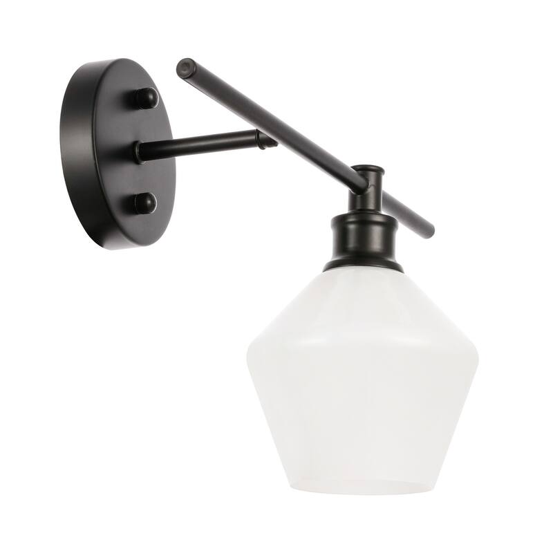 Gerald 1-Light Glass Right Wall sconce - 14.7/10.2 - 14.7/10.2