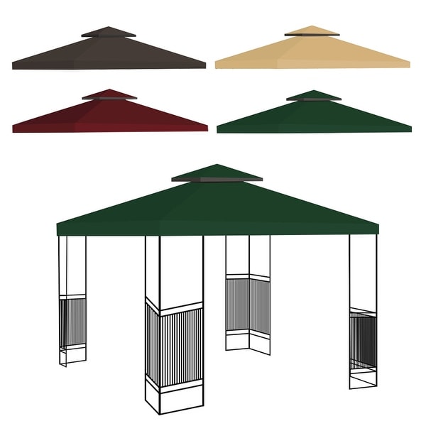 2 Tier Replacement Canopy Top Outdoor Garden Gazebo Roof 10 x