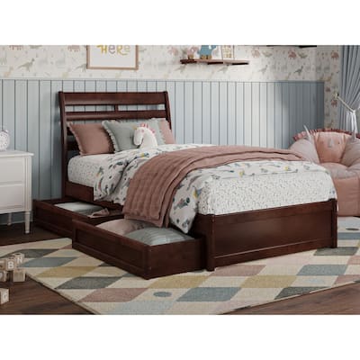 Emelie Platform Bed with Panel Footboard and Storage Drawers