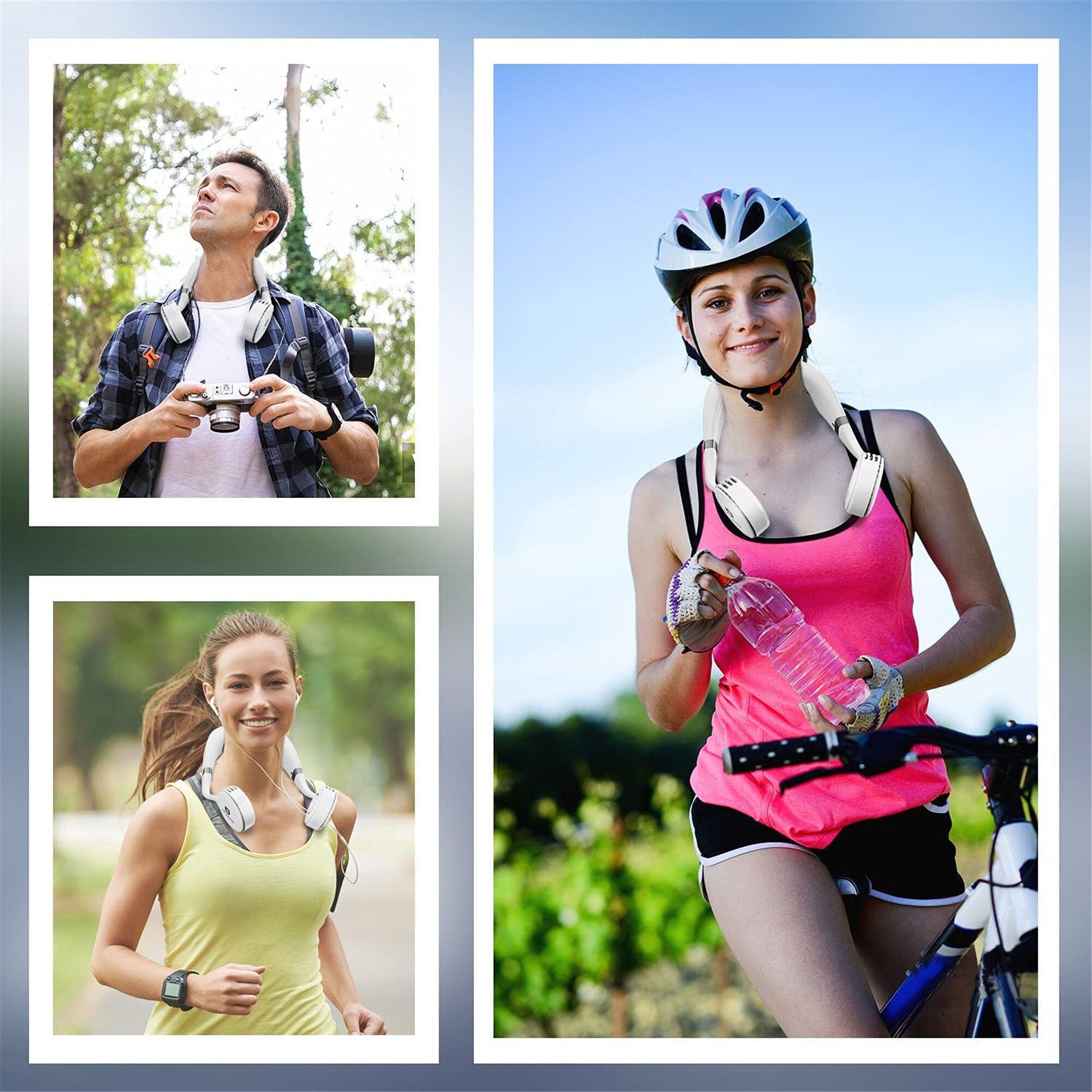 Moocii Neck Fan Portable Air Conditioner, Necklace Fan Personal Air  Conditioner 2in1 High tech Semiconductor 3Speeds