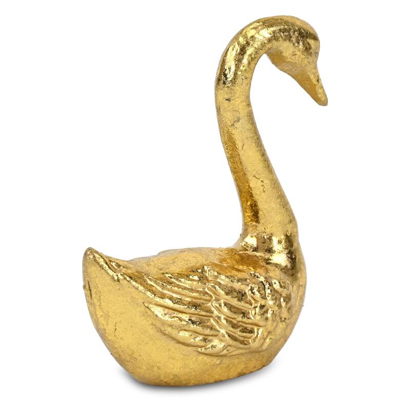 Thalassa 4.25" Cast Iron Swan Figurine - Gold - N/A