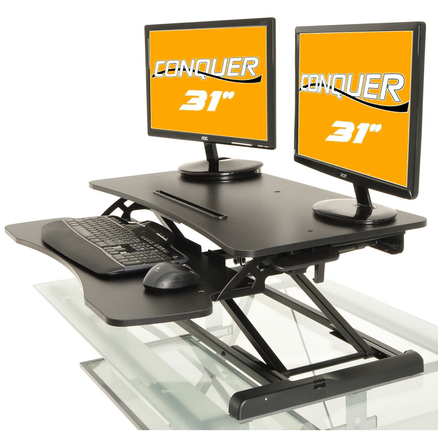 Shop Desktop Tabletop Standing Desk Adjustable Height Sit To Stand Ergonomic Workstation Overstock 18066492