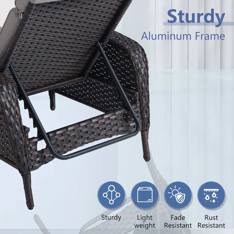 Outdoor 2 Peice Rattan Lounge Chaise