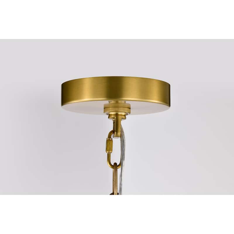 Boliver 3 Light Pendant - 14 Inches - Vintage Brass Finish - Clear Seeded Glass - Vintage Brass