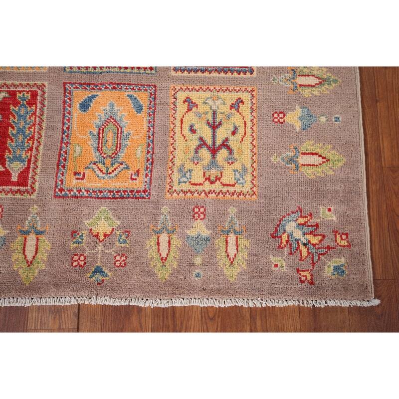 Garden Design Kazak Oriental Accent Rug Hand-Knotted Wool Carpet - 3'2" x 4'11"