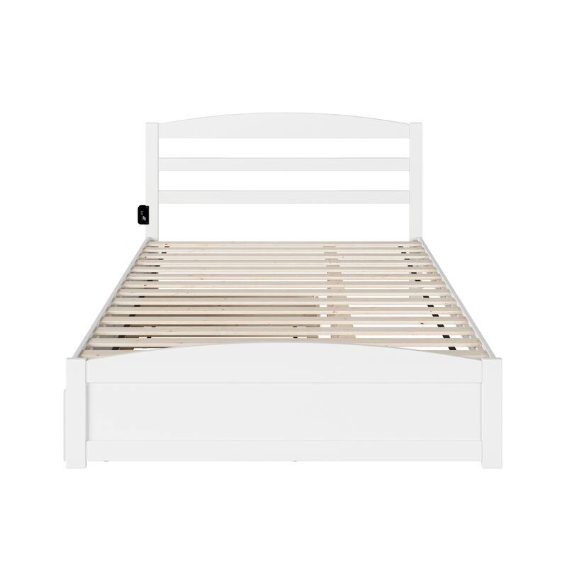 Warren Solid Wood Platform Bed with Footboard and Twin XL Trundle