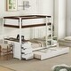 preview thumbnail 2 of 13, Wood Bunk Bed with Trundle, Storage and Desk, White
