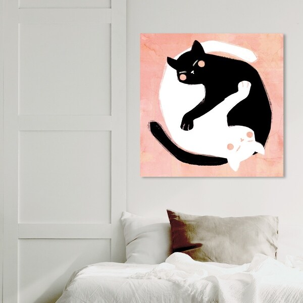 Wynwood Studio Yin Yang Cats Animals Wall Art Canvas Print Cats