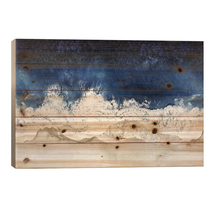 Indigo Waves From Above II Print On Wood by Maggie Olsen - Multi-Color - 26x40x1.5