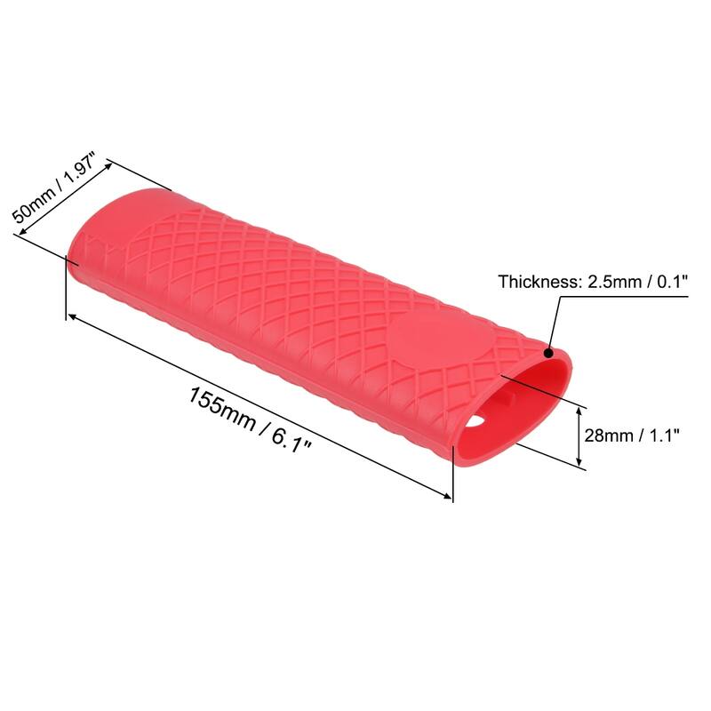 Silicone Hot Handle Holder Sleeve, Pan Pot Handle Cover Red 6.1-inch Long 4Pcs - Red - 4Pcs