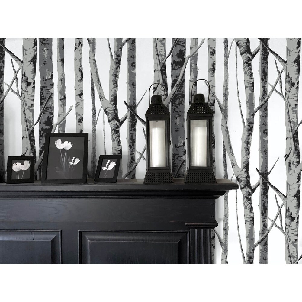 Shop Nextwall Birch Trees Peel And Stick Removable Wallpaper