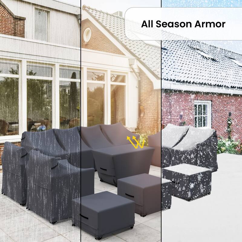 Forever Patio Outdoor Conversation Set Sofa Seating Group Furniture Cover (Set of 12) - 35 x 42 x 28