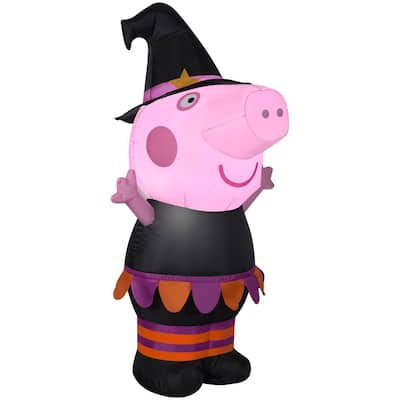Gemmy Airblown Halloween Peppa Pig Peppa Pig, 3.5 ft Tall, Multicolored