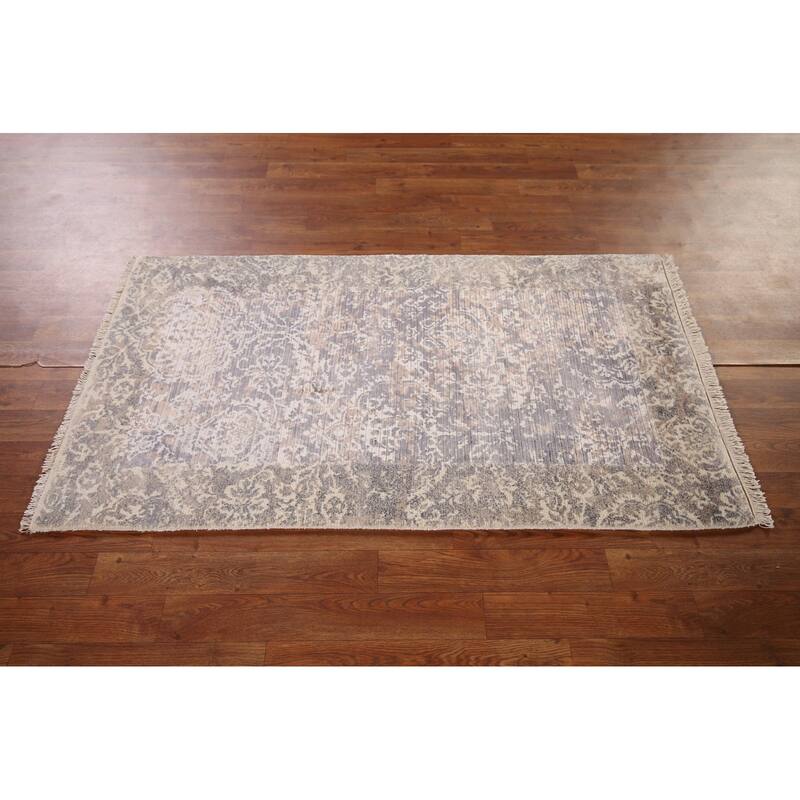 Abstract Oriental Accent Rug Hand-Knotted Wool Carpet - 2'8" x 4'9"