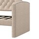 preview thumbnail 10 of 9, Beige Twin Size Daybed wTrundle Curved Arms Button Tufting Sofa Bed