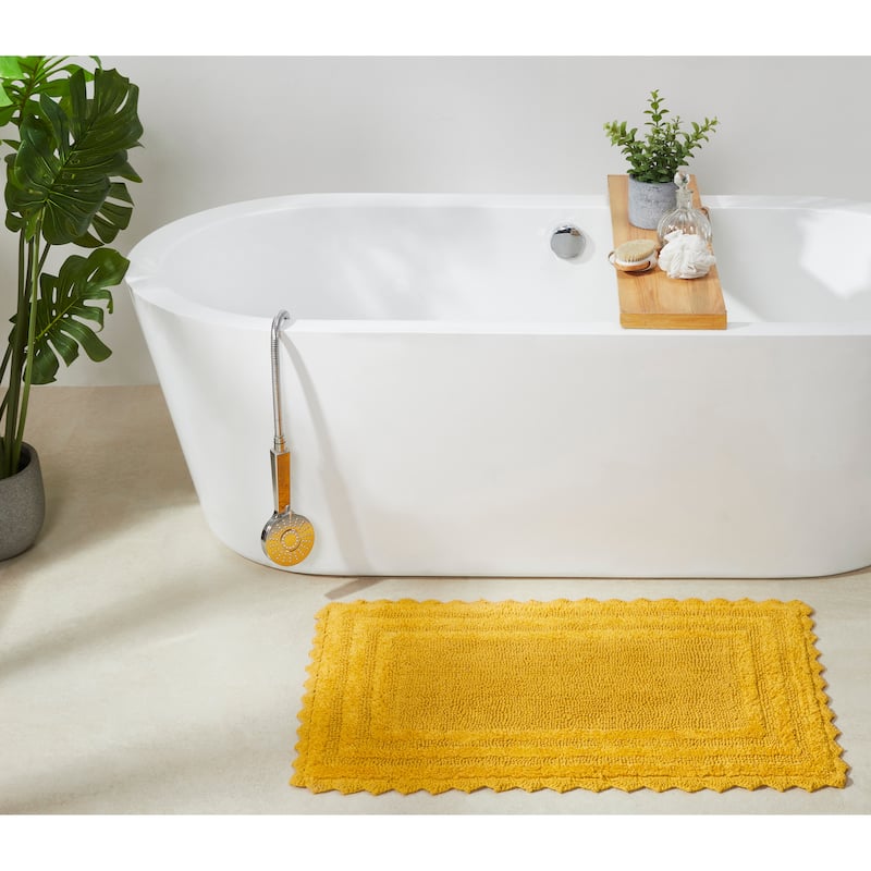 Better Trends Bath Rugs Set 100% Cotton Soft & Water Absorbent Tufted Bathroom Rug for Shower, Sink Bath Mats Lilly Crochet
