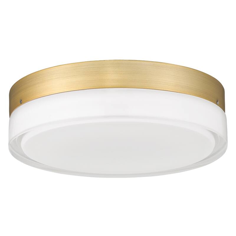 12-Inch Gold Ceiling Light with Frosted Glass - N/A