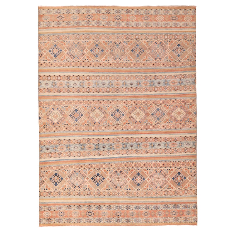 ECARPETGALLERY Hand-knotted Finest Ghazni Copper Wool Rug - 6'8 x 9'1