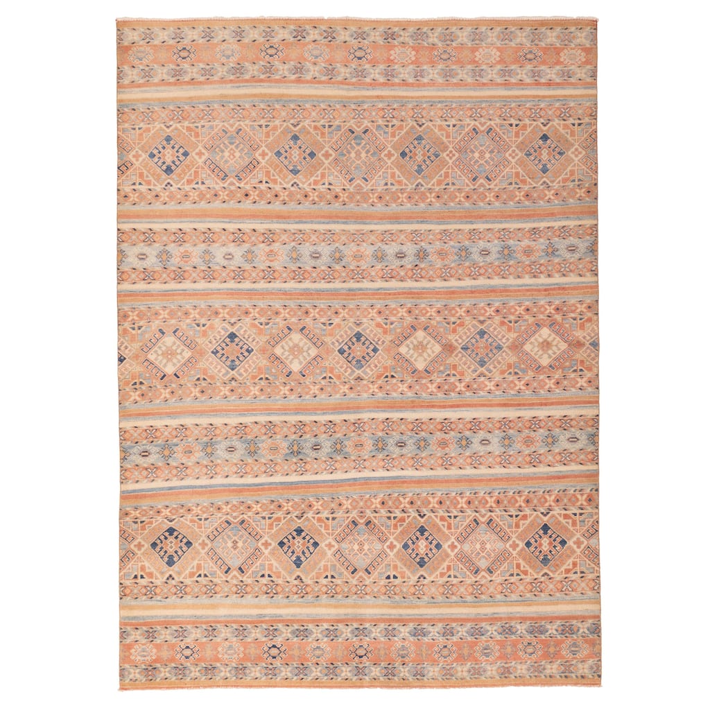 ECARPETGALLERY Hand-knotted Finest Ghazni Copper Wool Rug - 6'8 x 9'1