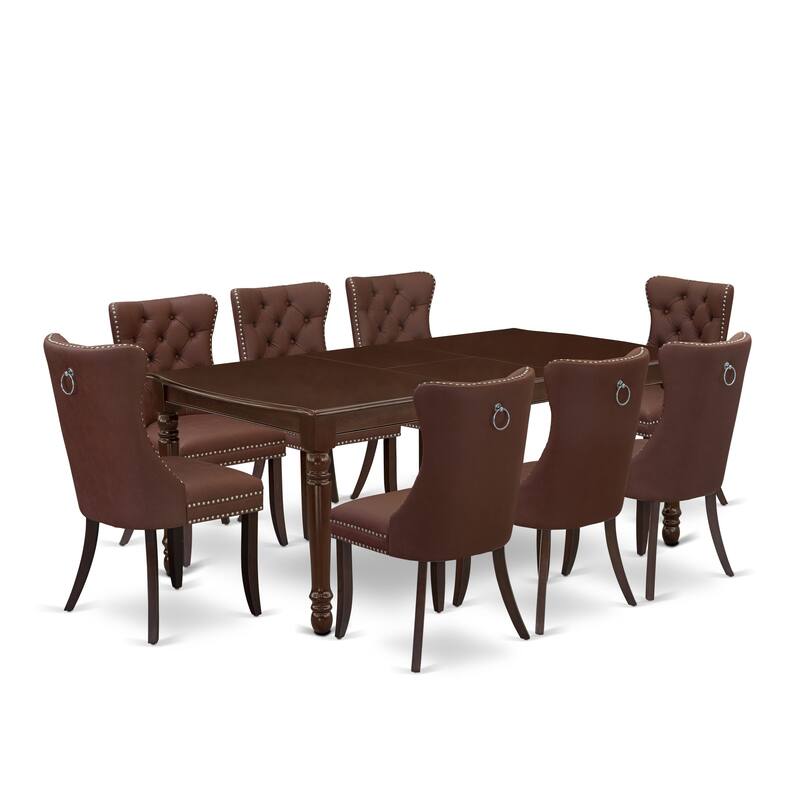 East West Furniture Dinette Set Consists of a Rectangle Dining Table and Parson Chairs, Mahogany (Pieces Options) - DODA9-MAH-26