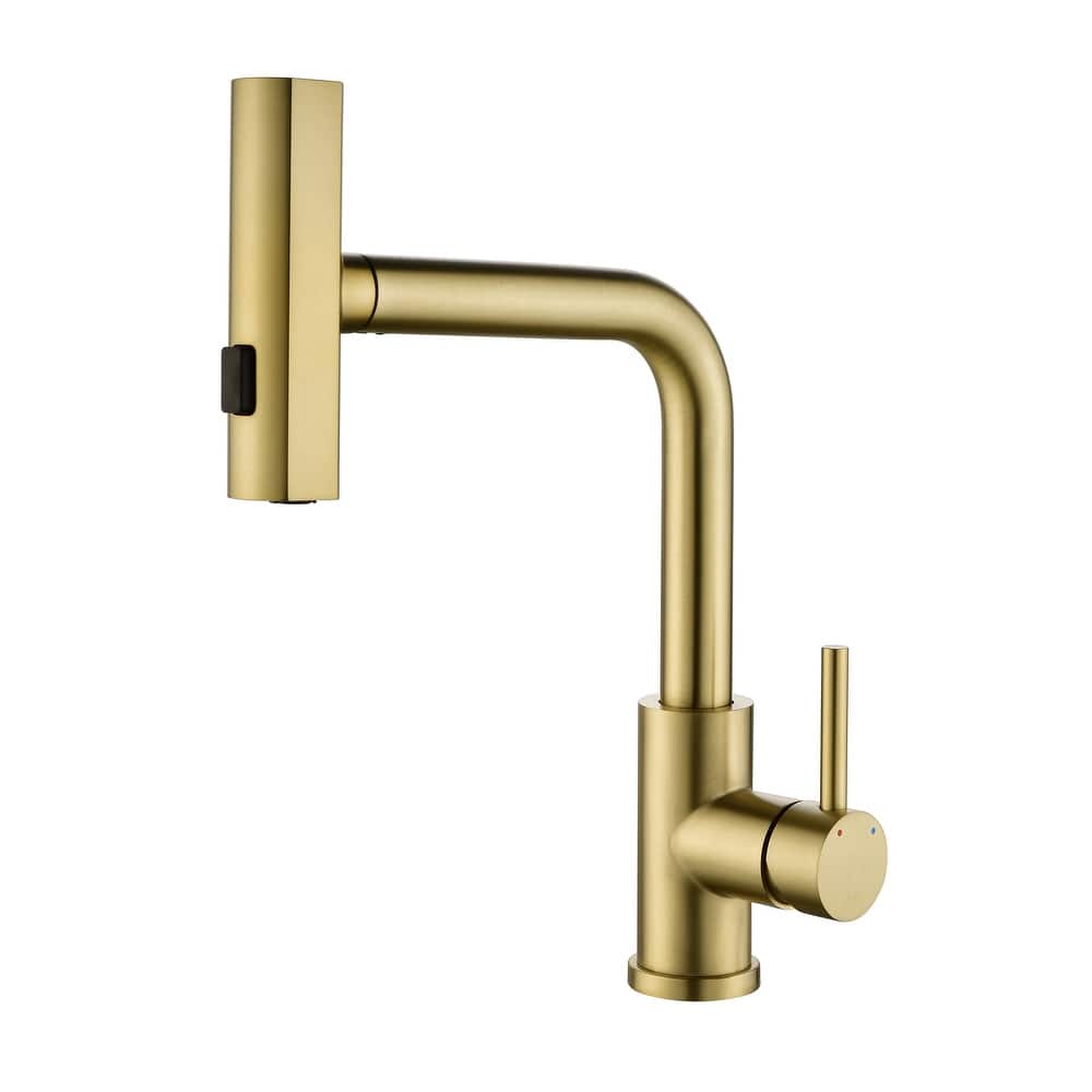 Modern 360 Degree Swivel Single Handle Bathroom Faucet with Pull Out Sprayer 3-Function Mode