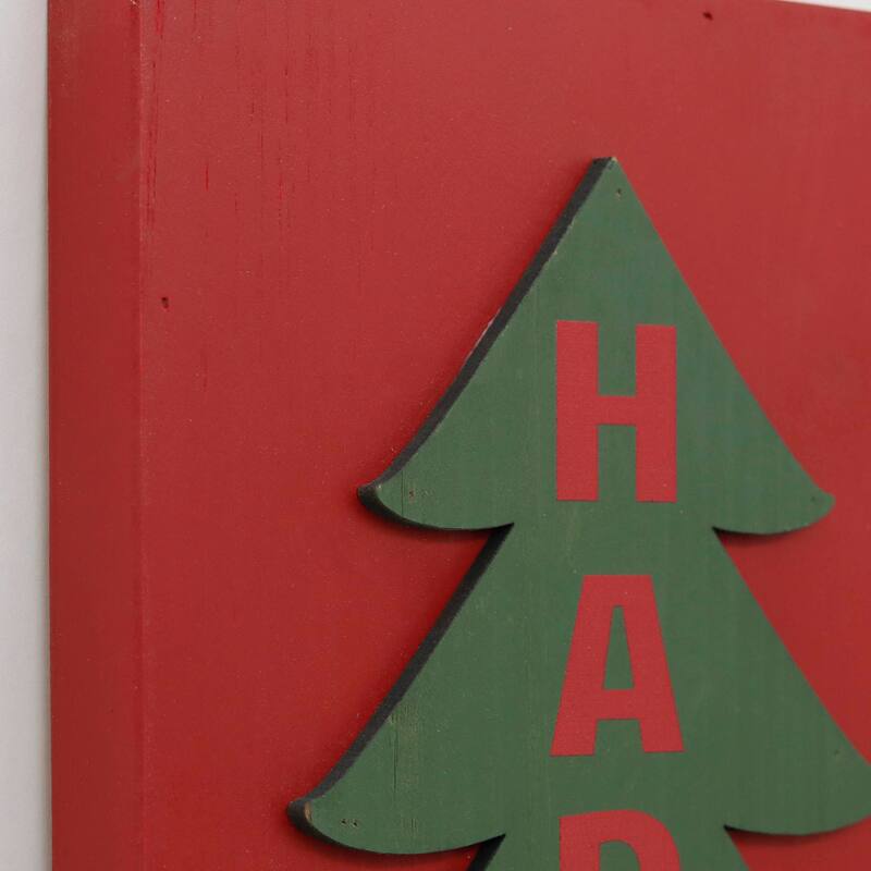 Happy Holidays Vertical Wood Wall Sign, Christmas Porch Sign, 47.5"H