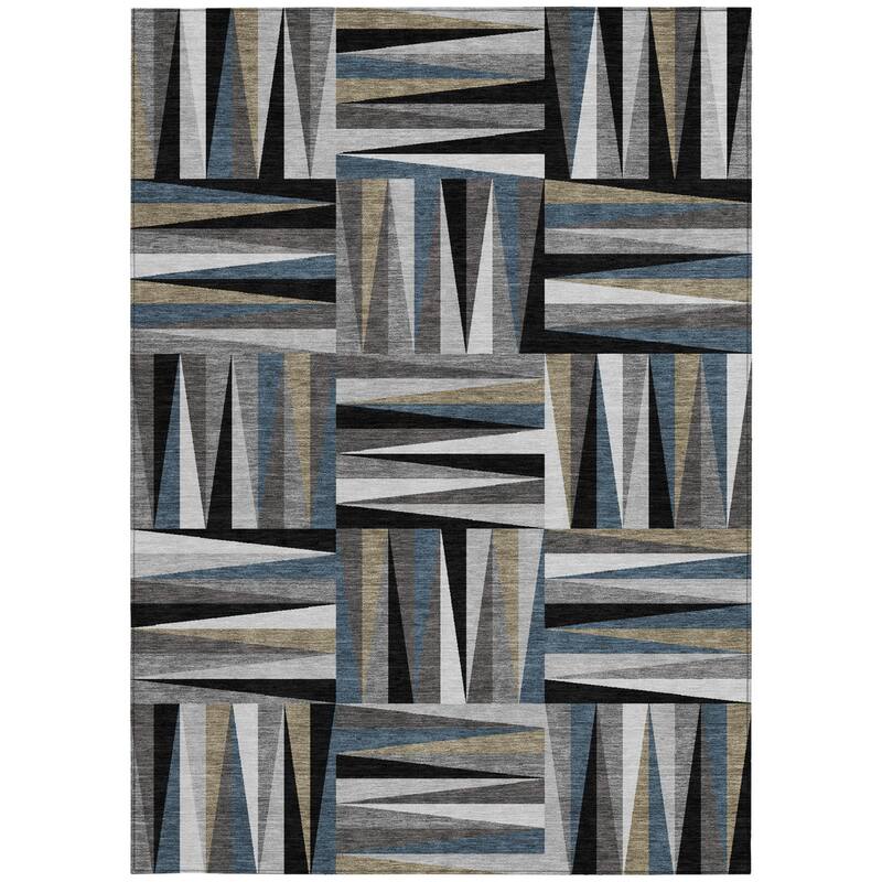 HomeRoots Geometric Transitional Rectangle Outdoor Rug