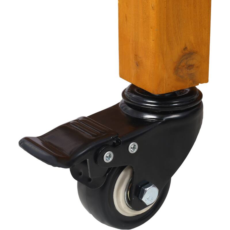 Countryside Style Natural Wood Garden Bed with 8 Grid Dividers and Protective Liner, Suitable for Herb Vegetables Flowers