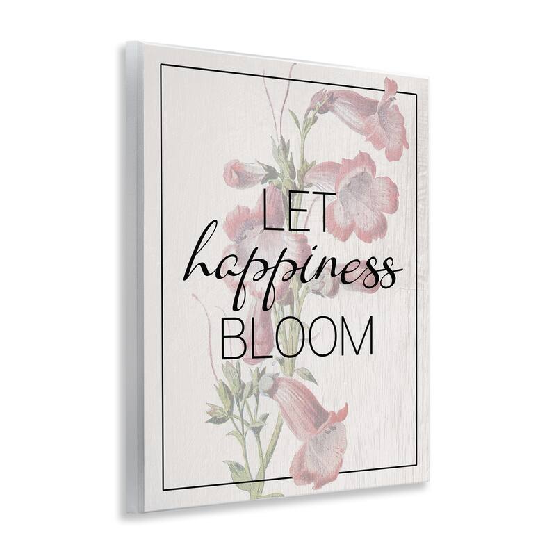 Stupell Vintage Let Happiness Bloom Wall Plaque Art Design By Lil' Rue