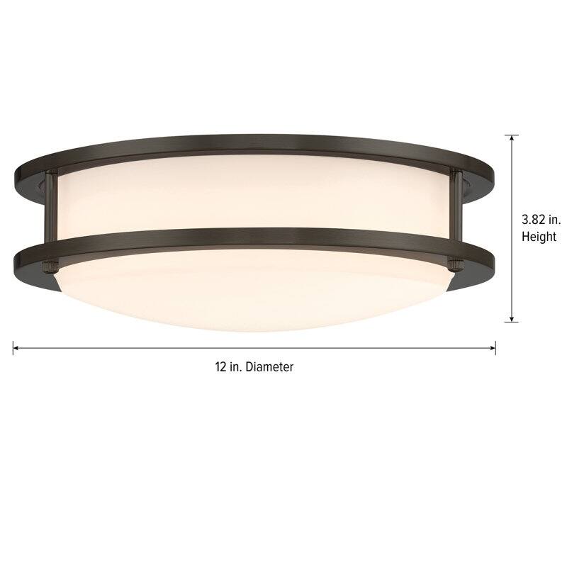 Designers Fountain DC Series 10 in. Modern Brushed Nickel Selectable 5 CCT Integrated LED Flush Mount for Bedrooms, 2-Pack